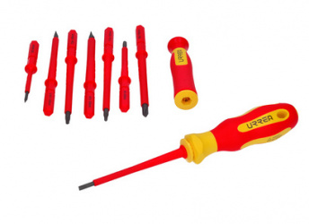 Urrea Juego de Desarmadores 1000V, 10 Piezas, Naranja/Amarillo 