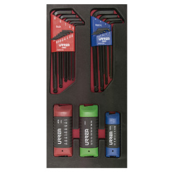 Urrea Juego de Llaves Hexagonales/Navajas CH120, 46 Piezas, Negro 