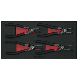 Urrea Juego de Pinzas de Retención CH131, 4 Piezas, Negro 