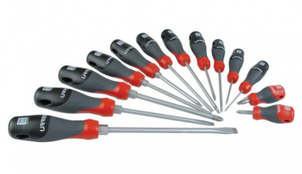 Urrea Juego de Desarmadores JCDT13, 13 Piezas, Negro/Rojo 