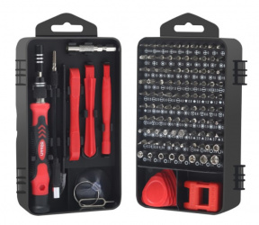 Urrea Juego de Desarmadores para Equipo Electrónico JDPU117, 117 Piezas, Negro/Rojo 