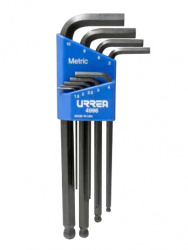 Urrea Juego de Llaves Allen Hexagonal, 9 Piezas, Negro 