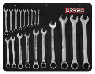 Urrea Juego de Llave Combinada 1202CM, 19 Piezas, Cromo 