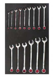 Urrea Juego de Llave Combinada CH304, 15 Piezas, Cromo Vanadio 