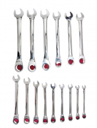 Urrea Juego de Llave Combinada CH313, 15 Piezas, Cromo 