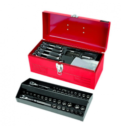 Urrea Juego de Dados de Juego de dados con Matraca JCM02, 130 Piezas, Acero 