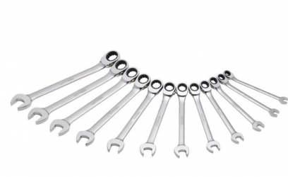 Urrea Juego de Llave de Matraca JLMC12M, 12 Piezas, Acero Cromado 