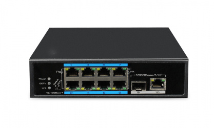 Switch Utepo Fast Ethernet UTP7108E-POE, 8 Puertos PoE+ 10/100 + 1 Puerto SFP, 5.6 Gbit/s, 8000 Entradas - No Administrable 