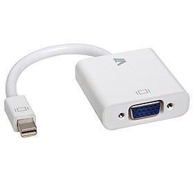 V7 Adaptador Mini DisplayPort Macho - DB-15 Hembra, 17cm, Blanco, para MacBook 