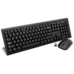 Kit de Teclado y Mouse V7 CKW200MX, RF Inalámbrico, Negro (Español) 