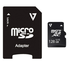 Memoria Flash V7 VFMSD128GUHS1R-3N, 128GB MicroSDXC UHS-I Clase 10, con Adaptador 