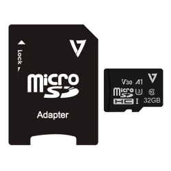 Memoria Flash V7 VFMSD32GV30U3-3N, 32GB MicroSDXC UHS-III Clase 10, con Adaptador 