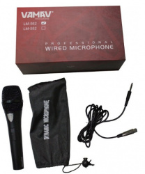 Vamav Micrófono Dinámico LM-562, Alámbrico, Negro 