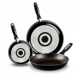 Vasconia Juego de Sartenes 4020922, 20/24/30cm, Antiadherente, 3 Piezas, Negro 