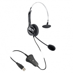 VBeT Monoaural con Micrófono VT1500-USB-M, Alámbrico, USB, Negro 