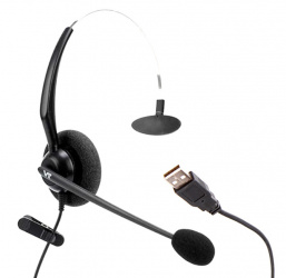VBeT Monoaural VT2000-NC-USB-M, Alámbrico, USB A, Negro 