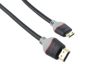 Vcom Cable HDMI Macho - Mini-HDMI Macho, 1.8 Metros, Negro/Gris 