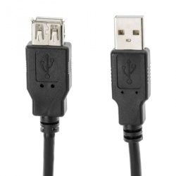Vcom Cable USB A Macho - USB A Macho, 1.8 Metros, Negro 