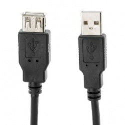 Vcom Cable USB A Macho - USB A Hembra, 3 Metros, Negro 