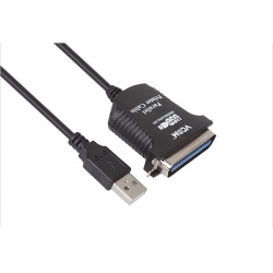 Vcom Cable USB A Macho - Paralelo Hembra, 1.2 Metros, Negro 