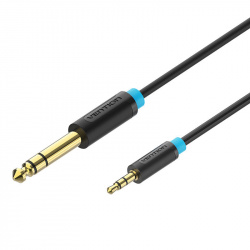 Vention Cable AUX 3,5 mm Macho - 6.35mm Macho, 2 Metros, Negro 