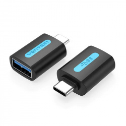 Vention Adaptador USB-C Macho - OTG Hembra, Negro 