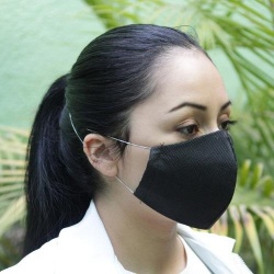 Ventronic Cubrebocas Pellón Impermeable Grueso para Adulto, 6 - 8 Horas, Negro, 50 Piezas 