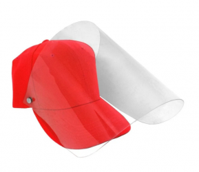 Ventronic Careta Protectora con Gorra para Adulto, Rojo, 1 Pieza 