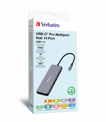 Verbatim Hub USB-C - HDMI, RJ-45, USB-A 2.0, USB-A 3.1, USB-C, VGA, 5 Gbit/s  