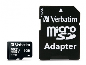 Memoria Flash Verbatim, 16GB microSDHC Clase 10, con Adaptador 