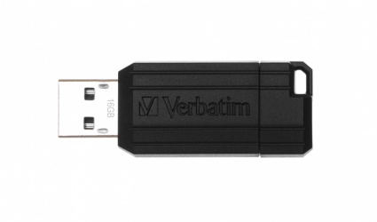Memoria USB Verbatim PinStripe, 16GB, USB 2.0, Lectura 8MB/s, Escritura 2.5MB/s, Negro 