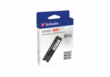 SSD Verbatim Vi3000 NVMe, 512GB, M.2, 2100 MB/s Escritura, 3100 MB/s Lectura, PCI Express 3.0 