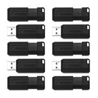 Memorias USB Verbatim, PinStripe Business 10pk, 32GB, USB 2.0, Negro 