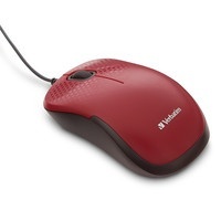 Mouse Verbatim Óptico 70234, Alámbrico, USB A, Rojo 