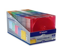 Verbatim Caja Delgada para CD/DVD, Multicolor, 50 Piezas 