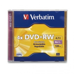 Verbatim Disco Vírgen para DVD, DVD+RW, 4x, 1 Disco 