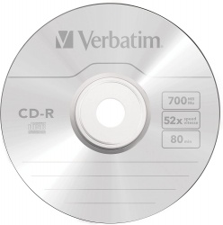 Verbatim Disco Virgen para CD, CD-R, 52x, 700MB, 1 Pieza 