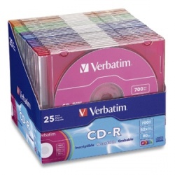 Verbatim Discos Virgenes, CD-R, 25 Discos de Colores (94611) 