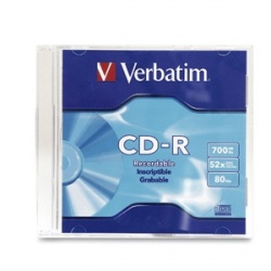 Verbatim Disco Virgen para CD, CD-R, 52x, 1 Disco (94776) 