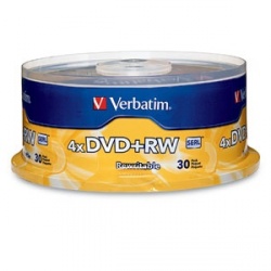 Verbatim Torre de Discos Virgenes para DVD, DVD+RW, 4x, 30 Discos 