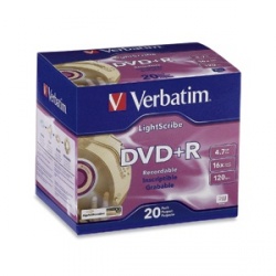 Verbatim Discos Virgenes para DVD, DVD+R Lightscribe, 20 Discos (95128) 