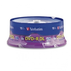 Verbatim Torre de Disco Vírgen para DVD, DVD+R DL, 8x, 8.5 GB, 15 Piezas 