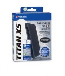 Disco Duro Externo Verbatim Titan XS 2.5'', 1TB, USB 3.0, Negro 