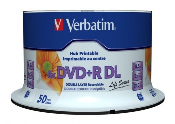 Verbatim Torre de Discos Virgenes para DVD, DVD+R DL, 8x, 8.5GB, 50 Discos 