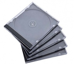 Verbatim Caja para CD/DVD, 5 Piezas, Negro/Transparente 