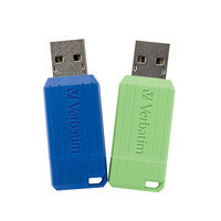 Memorias USB Verbatim PinStripe 2pk, 32GB, USB 2.0, Azul/Verde 