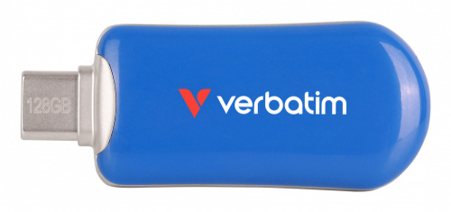 Memoria USB Verbatim Plectra, 128GB, USB-C 3.0, Lectura 100MB/s, Escritura 25MB/s, Azul 