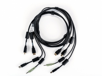 Vertiv Cable KVM Avocent CBL0115, 2x HDMI/USB/3.5mm Macho - 2x HDMI/USB/3.5mm Macho, 3 Metros, Negro 