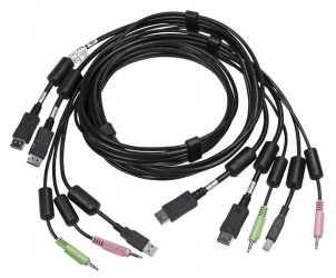 Vertiv Cable KVM Avocent CBL0124, 2x DP/USB/2x 3.5mm Macho - 2x DP/USB/2x 3.5mm Macho, 1.8 Metros, Negro 