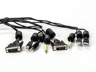 Vertiv Cable KVM CBL0147, DVI/2x USB/3.5mm Macho - DVI/2x USB/3.5mm Macho, 3 Metros, Negro 